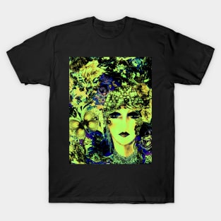 ART DECO FLAPPER COLLAGE BUTTERFLIES ROSES AND BIRDS , T-Shirt